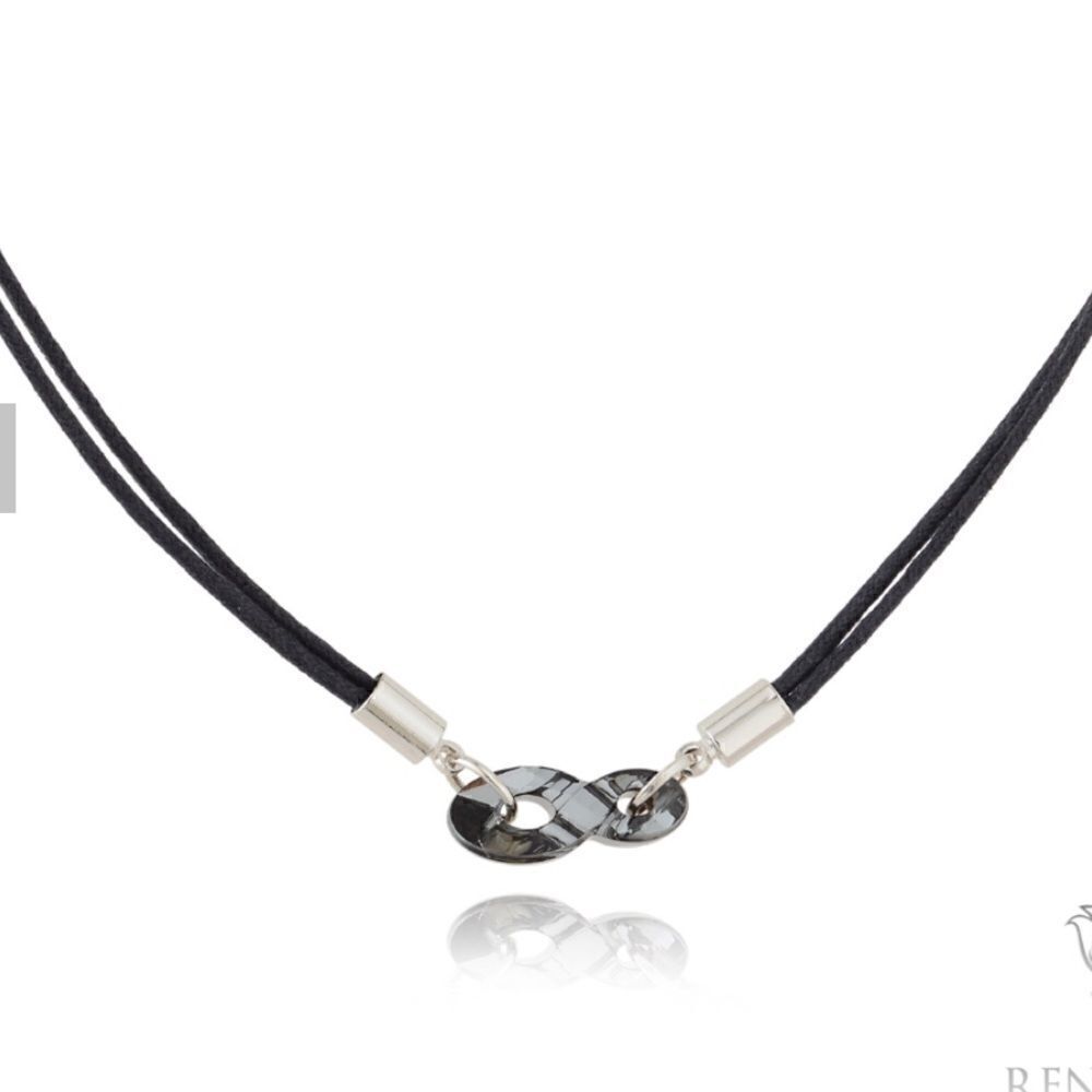 INFINITE SILVER NIGHT CHOKER + WHITE RHODIUM